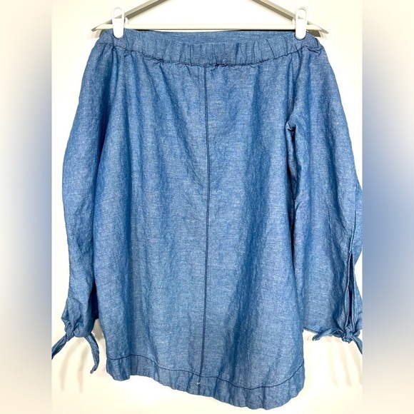 Free people drop shoulder top blue size M - Picture 3 of 10